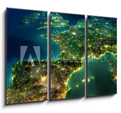 Obraz   Night Earth. A piece of Europe  Spain, Portugal, France, 105 x 70 cm