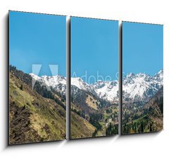 Obraz 3D tdln - 105 x 70 cm F_BB53630622 - Nature of  mountains,  snow, road on Medeo in Almaty, Kazakhstan