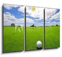Obraz 3D tdln - 105 x 70 cm F_BB5451450 - Green on beautiful Golf Course - Zelen na ndhernm golfovm hiti