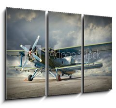 Obraz 3D tdln - 105 x 70 cm F_BB57011832 - Retro style picture of the biplane. Transportation theme.