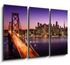 Obraz   San Francisco skyline and Bay Bridge at sunset, California, 105 x 70 cm