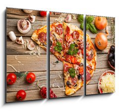 Obraz 3D tdln - 105 x 70 cm F_BB58606302 - Sausage pizza