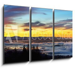 Obraz 3D tdln - 105 x 70 cm F_BB59277304 - Vancouver Panoramic Cityscapes at sunrise