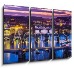Obraz   Bridges in Prague over the river at sunset, 105 x 70 cm