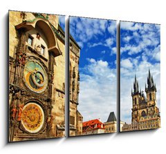 Obraz 3D tdln - 105 x 70 cm F_BB60331923 - Prague, Czech Republic - view of square and astronomical clock