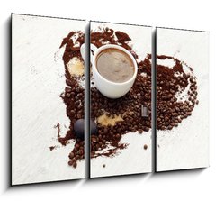 Obraz 3D tdln - 105 x 70 cm F_BB61314951 - Coffee heart - Kva srdce