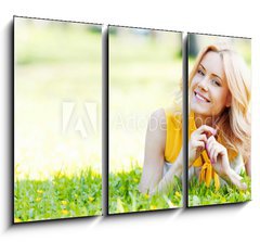 Obraz   Woman on grass, 105 x 70 cm