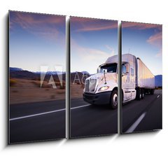 Obraz   Truck and highway at sunset  transportation background, 105 x 70 cm