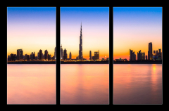 Obraz 3D tdln - 105 x 70 cm F_BB62073287 - Dubai skyline at dusk, UAE.