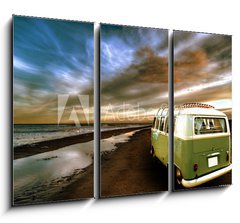 Obraz 3D tdln - 105 x 70 cm F_BB62362861 - Strandbild mit Bulli 1