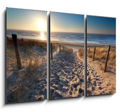 Obraz 3D tdln - 105 x 70 cm F_BB62704922 - sunshine over path to beach in North sea