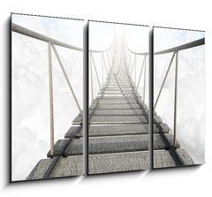 Obraz 3D tdln - 105 x 70 cm F_BB62972364 - Rope Bridge Above The Clouds