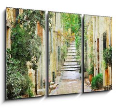 Obraz 3D tdln - 105 x 70 cm F_BB64960095 - charming streets of mediterranian, artistic picture