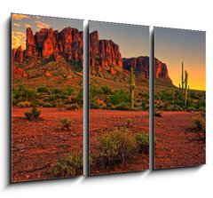 Obraz   Desert sunset with mountain near Phoenix, Arizona, USA, 105 x 70 cm