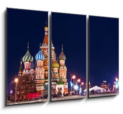 Obraz 3D tdln - 105 x 70 cm F_BB66293302 - Moscow St. Basil s Cathedral Night Shot