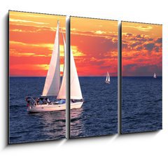 Obraz   Sailboats at sunset, 105 x 70 cm