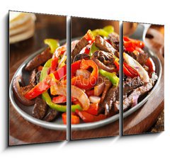 Obraz 3D tdln - 105 x 70 cm F_BB67960034 - mexican food - beef fajitas and bell peppers