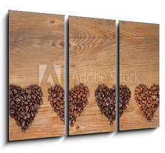 Obraz 3D tdln - 105 x 70 cm F_BB68189159 - Coffee Bean Hearts