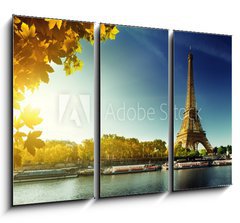Obraz 3D tdln - 105 x 70 cm F_BB68288311 - Seine in Paris with Eiffel tower in autumn season