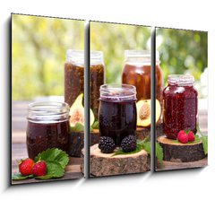 Obraz   Homemade fruit jam in the jar, 105 x 70 cm