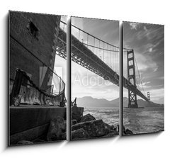 Obraz   Golden Gate Bridge Black and White, 105 x 70 cm