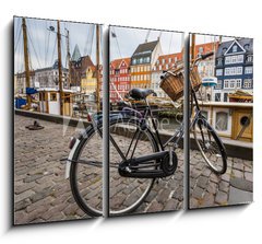 Obraz 3D tdln - 105 x 70 cm F_BB69979164 - Classic vintage retro city bicycle in Copenhagen, Denmark - Klasick vintage retro mstsk kolo v Kodani, Dnsko