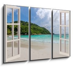 Obraz 3D tdln - 105 x 70 cm F_BB70373045 - The open window, with sea views - Oteven okno s vhledem na moe