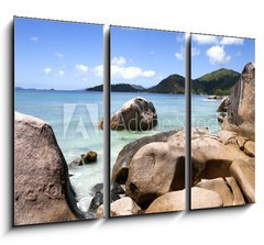 Obraz 3D tdln - 105 x 70 cm F_BB70569144 - beach in Seychelles islands - pl na Seychelskch ostrovech