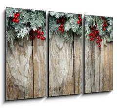 Obraz 3D tdln - 105 x 70 cm F_BB71248012 - Christmas fir tree on wooden background
