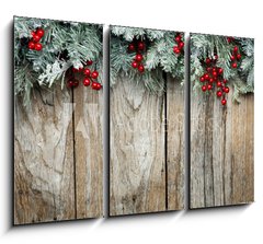 Obraz 3D tdln - 105 x 70 cm F_BB71248012 - Christmas fir tree on wooden background - Vnon jedle na devnm pozad