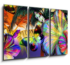Obraz 3D tdln - 105 x 70 cm F_BB7162456 - sunset beach