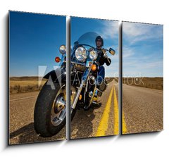Obraz 3D třídílný - 105 x 70 cm F_BB7165780 - Motorcycle riding