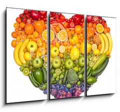 Obraz 3D tdln - 105 x 70 cm F_BB73421875 - Rainbow heart of fruits and vegetables - Duhov srdce ovoce a zeleniny