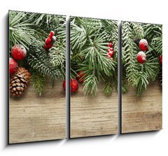 Obraz   Christmas tree branches background, 105 x 70 cm