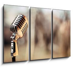 Obraz   Silver vintage microphone in the studio on blured background, 105 x 70 cm