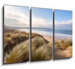 Obraz 3D tdln - 105 x 70 cm F_BB75128584 - Sand Dunes and Woolacombe Beach