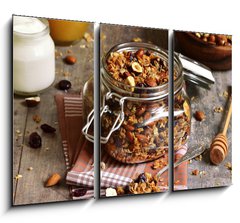 Obraz 3D tdln - 105 x 70 cm F_BB75130812 - Granola in a glass jar.