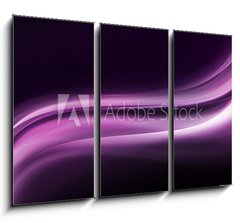 Obraz 3D tdln - 105 x 70 cm F_BB75647079 - fioletowe fale na czarnym tle