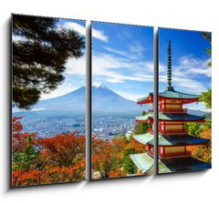 Obraz 3D tdln - 105 x 70 cm F_BB75833631 - Mt. Fuji with Chureito Pagoda, Fujiyoshida, Japan