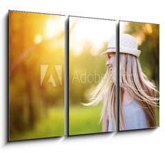 Obraz 3D tdln - 105 x 70 cm F_BB76895650 - Beautiful woman outside in a park.