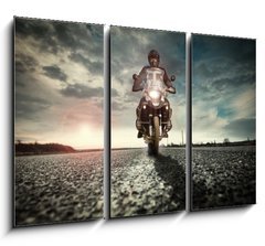 Obraz 3D tdln - 105 x 70 cm F_BB77068890 - Motard sur la route - Motard sur la trase