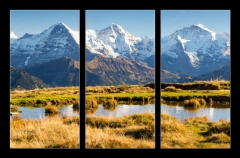 Obraz 3D tdln - 105 x 70 cm F_BB77312300 - Eiger, Mnch und Jungfrau