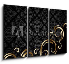 Obraz 3D tdln - 105 x 70 cm F_BB78110986 - Black and golden background 3 - ern a zlat pozad 3