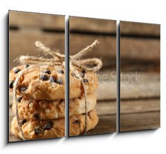 Obraz 3D tdln - 105 x 70 cm F_BB78640228 - Tasty cookies on rustic wooden background
