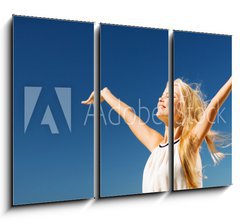 Obraz 3D tdln - 105 x 70 cm F_BB79888302 - beautiful woman enjoying summer outdoors