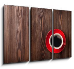 Obraz 3D tdln - 105 x 70 cm F_BB80745295 - Coffee cup on wooden table background
