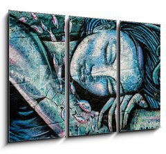 Obraz 3D tdln - 105 x 70 cm F_BB80866582 - Graffiti femme endormie