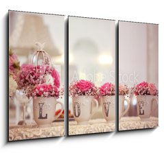 Obraz 3D tdln - 105 x 70 cm F_BB81103537 - Beautifully decorated wedding table with flowers - Krsn zdoben svatebn stl s kvtinami