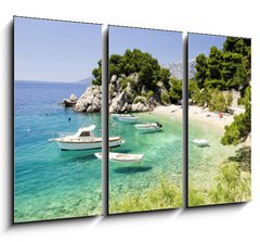 Obraz 3D tdln - 105 x 70 cm F_BB81981240 - beach in Brela to Makarska Riviera, Dalmatia, Croatia