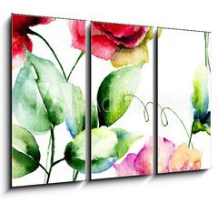 Obraz 3D tdln - 105 x 70 cm F_BB83697132 - Seamless wallpaper with spring flowers